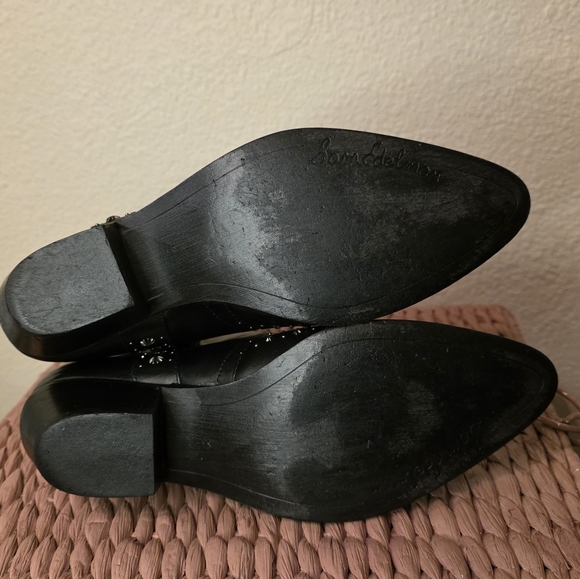 Sam Edelman Black Studded Ankle Boots - Picture 9 of 13